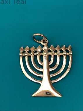 .925 Menorah Vintage Sterling Silver Charm #Hanukkah